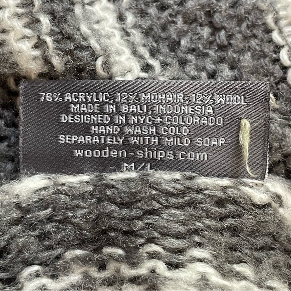 Wooden Ships | Gray White Stripe Light Cardigan Sweater - Picture 7 of 7